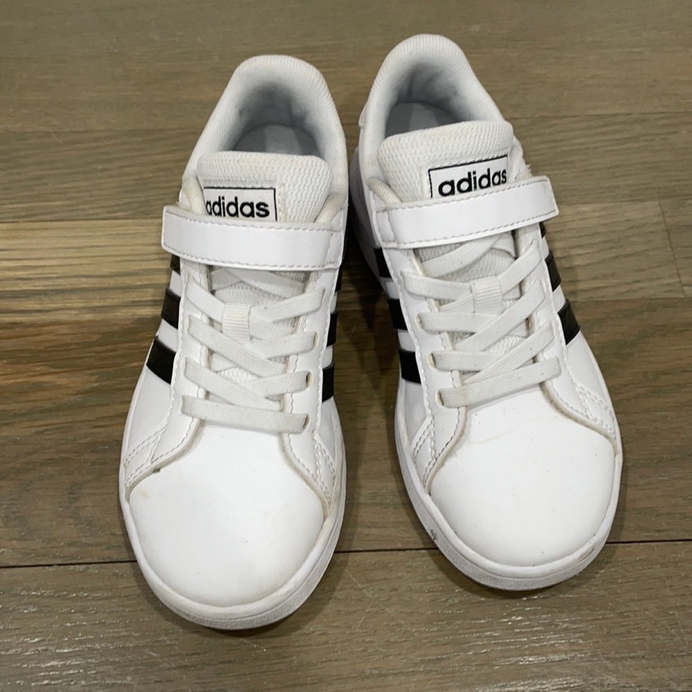 Boys adidas white shoes